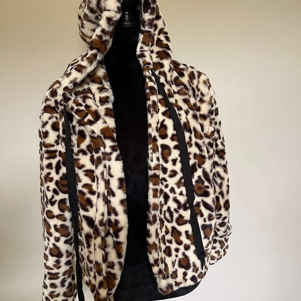 Cheetah fleece coat